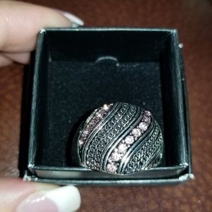 Pink and silver ring